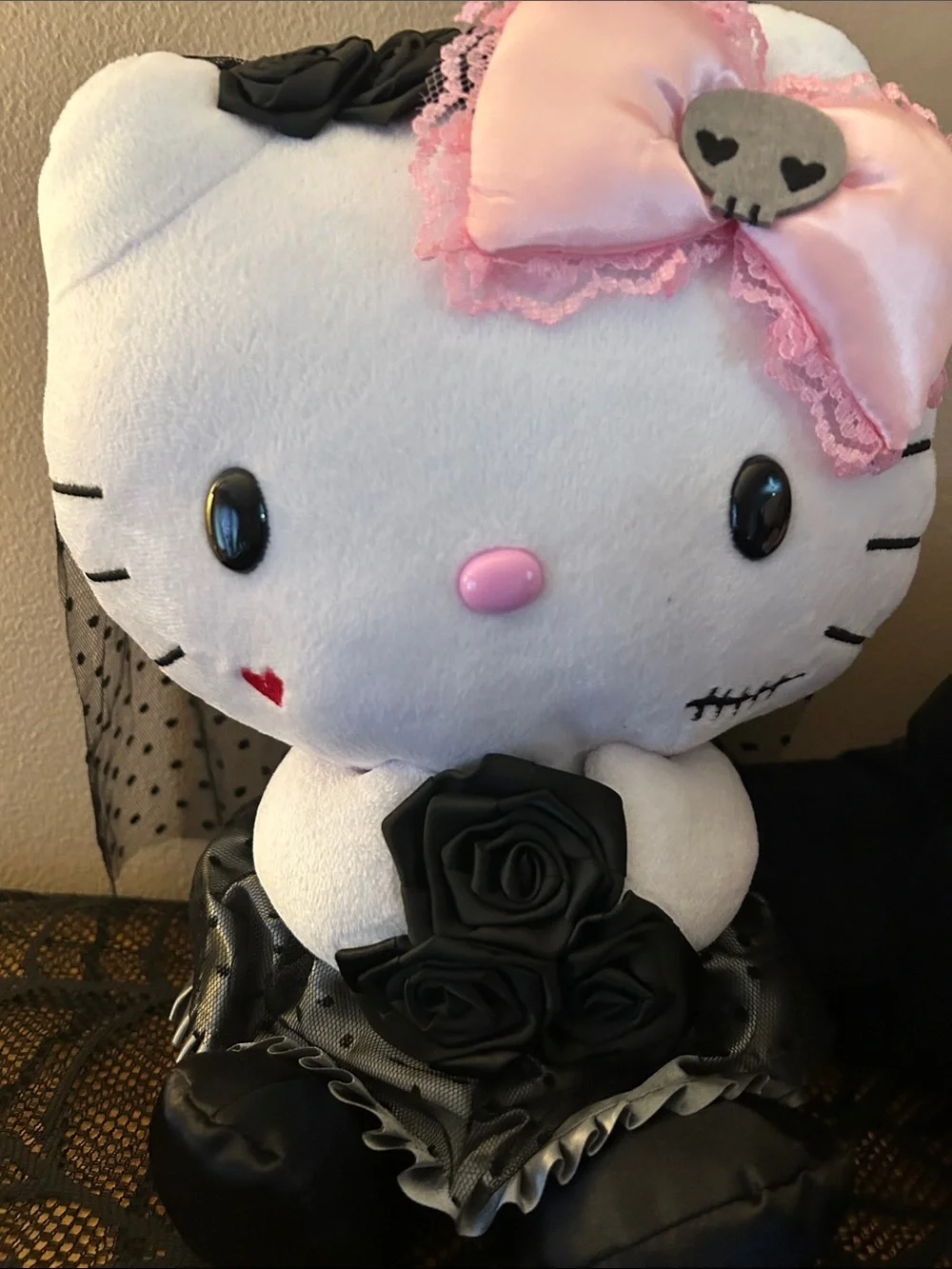 Sanrio Plush Halloween Doll Set in White, Black & Pink